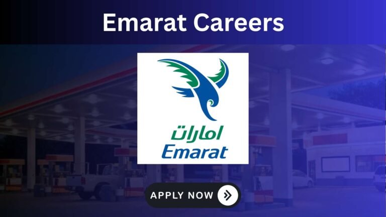 Modern Emarat service station in Dubai showcasing career opportunities in UAE's petroleum sector.