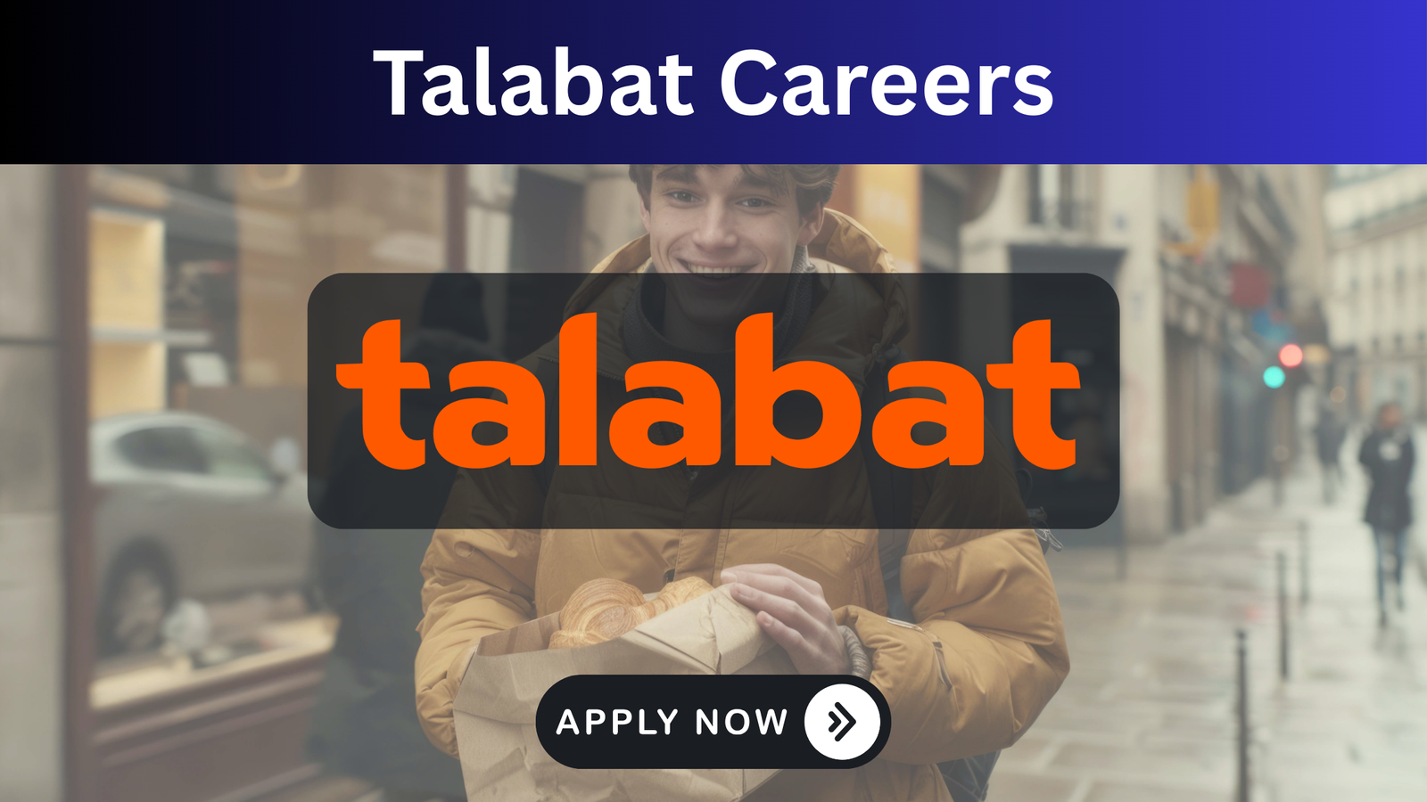 Talabat delivery rider in uniform with a bike in Dubai, representing job opportunities with the company