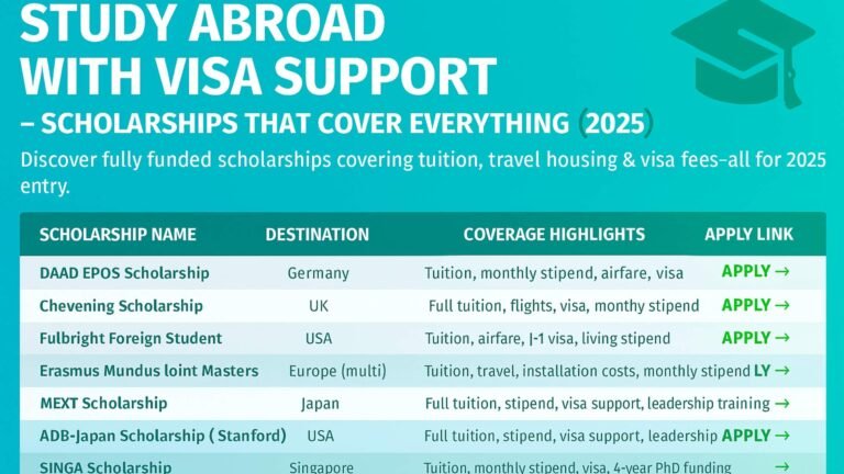 Study Abroad with Visa Support — Scholarships That Cover Everything (2025)