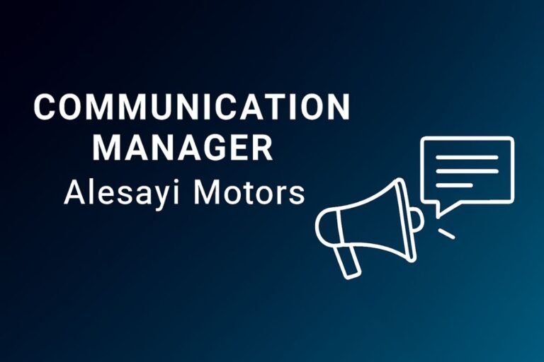 Communication Manager Job | Alesayi Motors Saudi Arabia