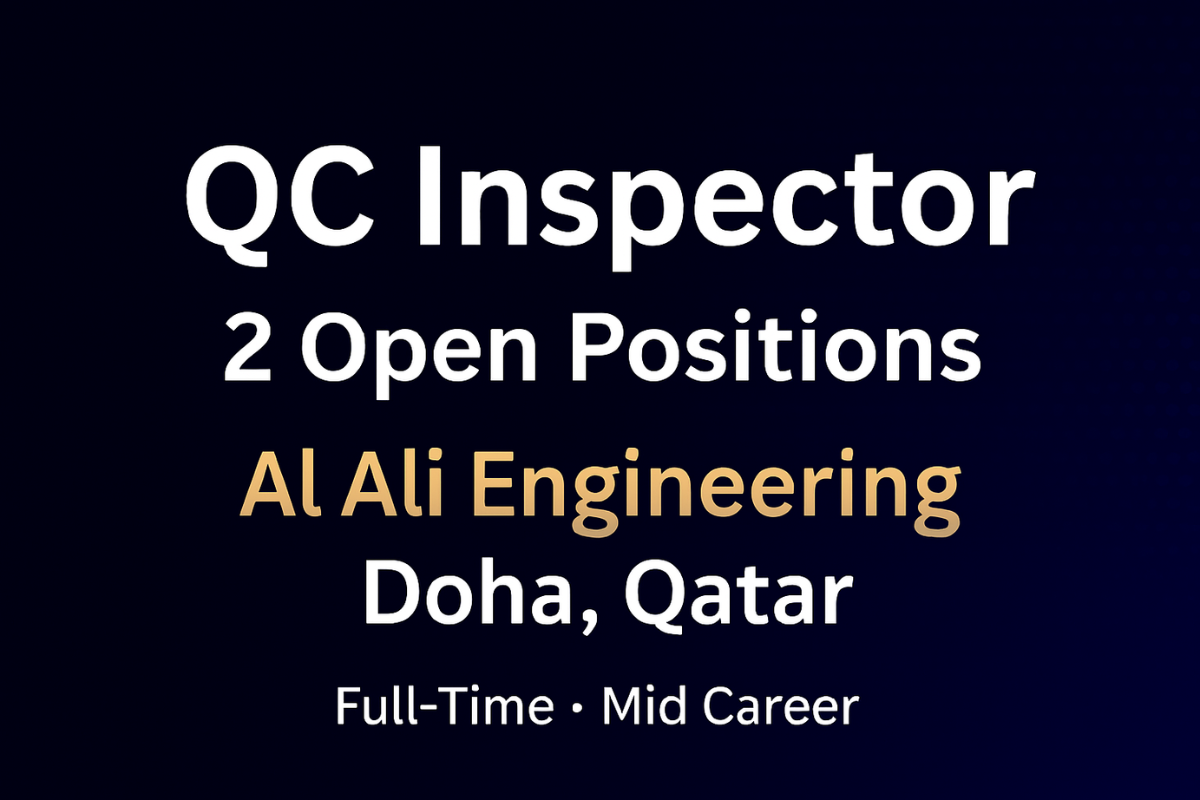 QC Inspector Jobs in Doha | Al Ali Engineering | Apply Now