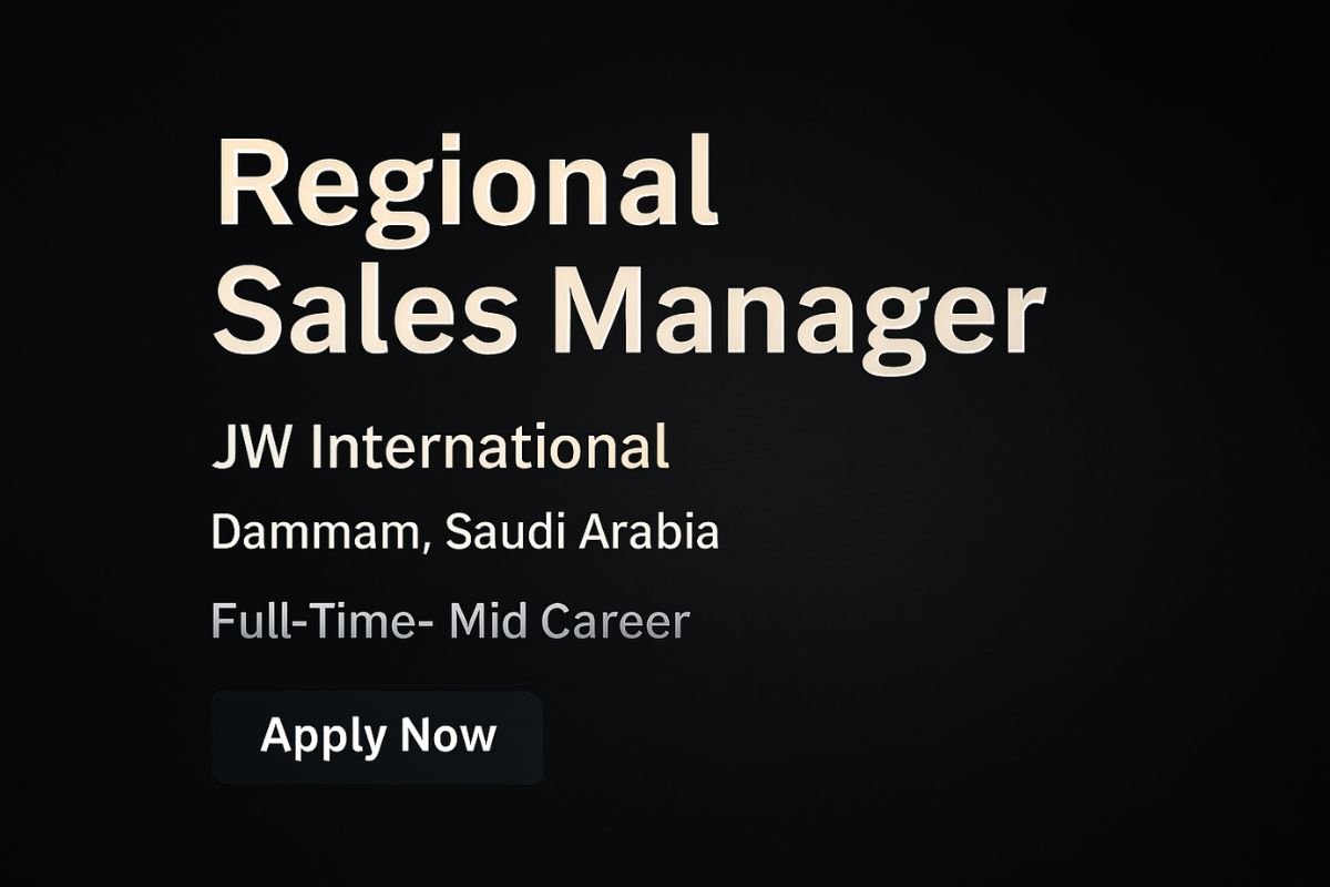 Regional Sales Manager Jobs in Dammam | JW International | Apply Now