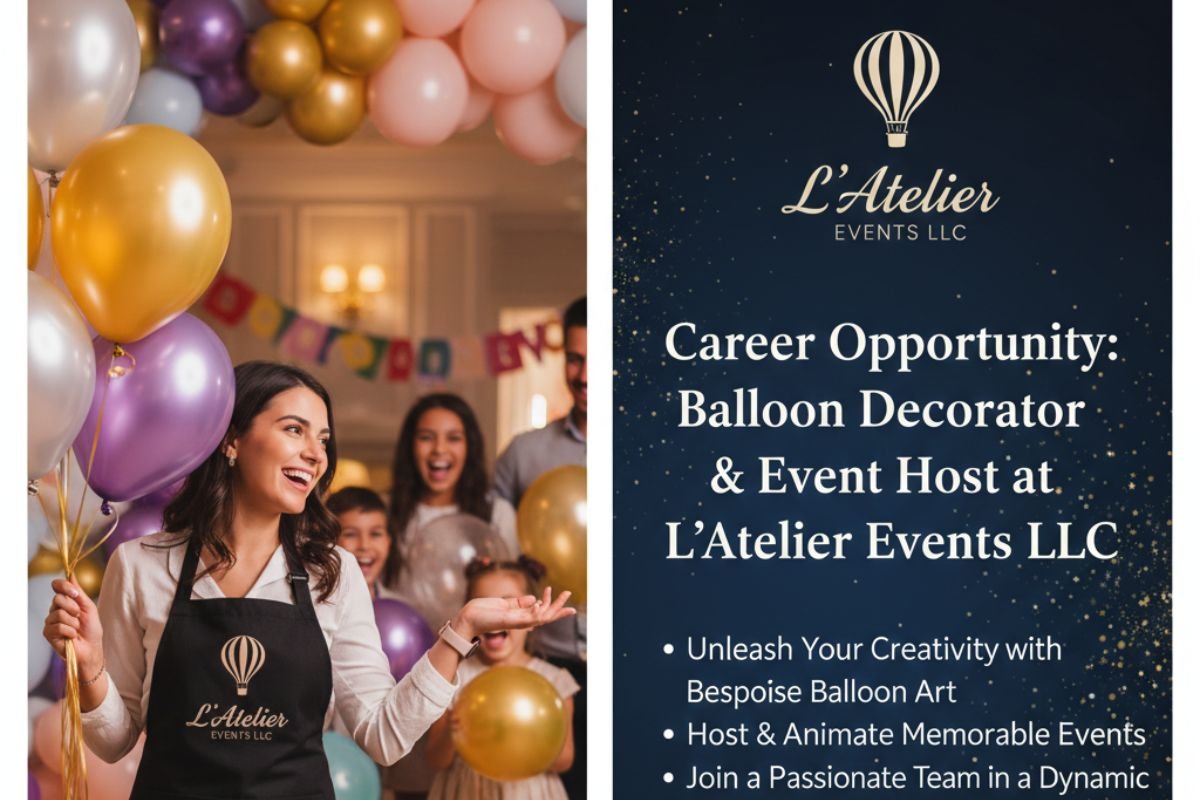Balloon Decorator & Event Host Job in Dubai - LATELIER EVENTS LLC