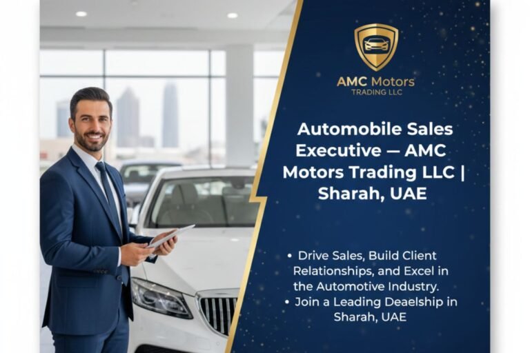 Automobile Sales Executive – AMC Motors | Sharjah