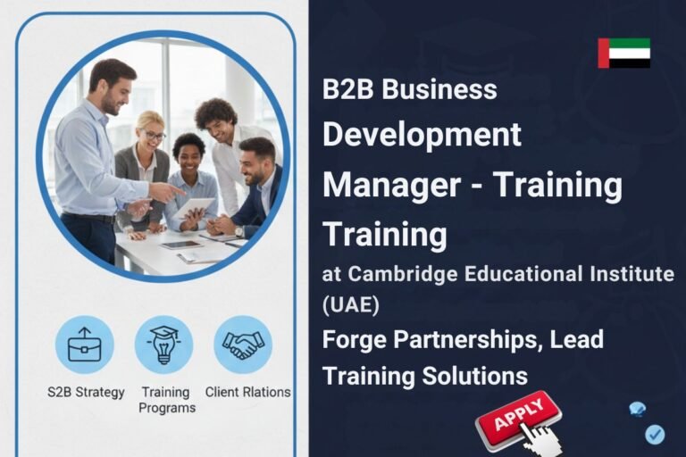 B2B Business Development Manager Job in Dubai -UAE