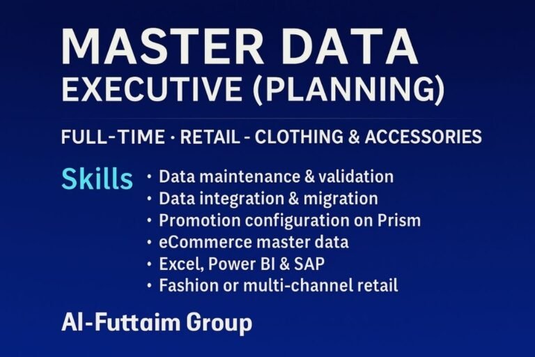 Master Data Executive Job – Al Futtaim Group | Dubai Retail Planning