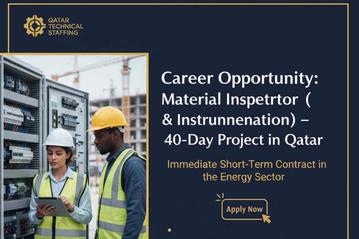 Material Inspector (E&I) Job in Qatar - 40-Day Oil & Gas Contract
