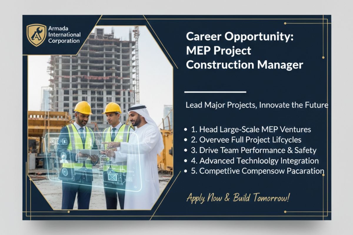MEP Project Construction Manager Job in Riyadh - 15+ Years Experience