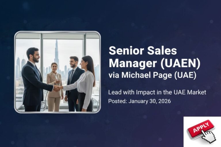Senior Sales Manager Job for UAE Nationals