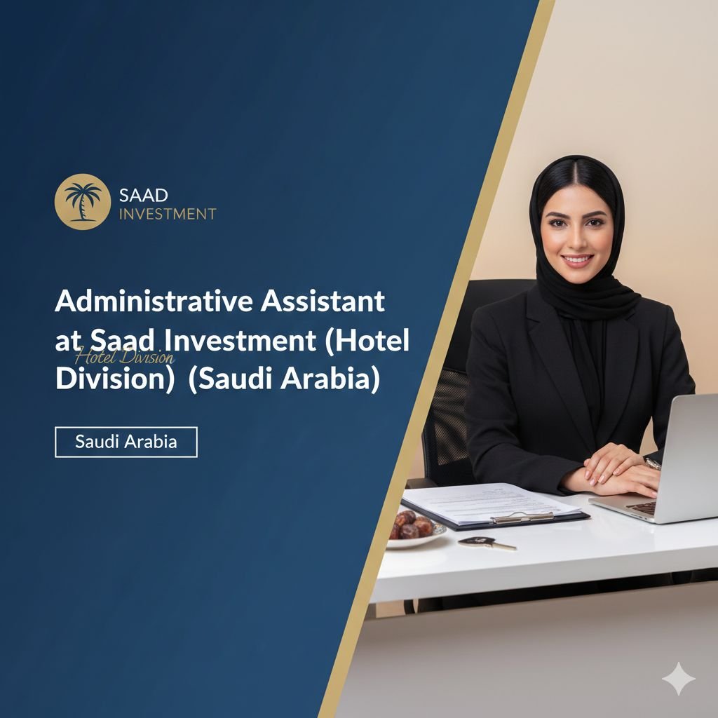 Administrative Assistant Job in Taif - Hotel Operations (Saad Investment)
