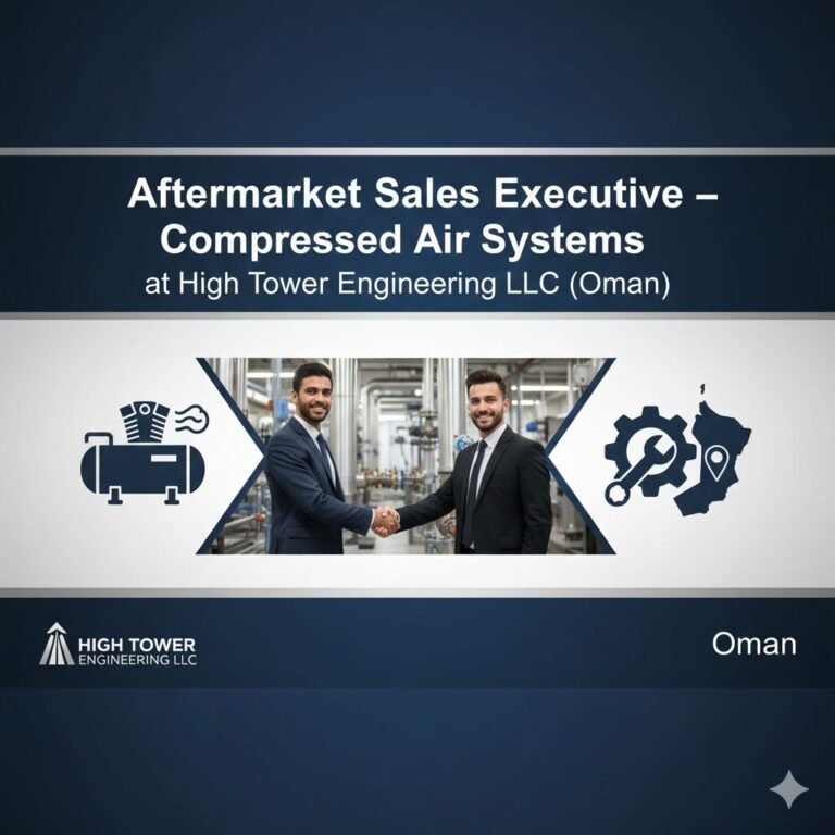 Aftermarket Sales Job in Oman - Compressed Air Systems (4+ Years Exp.)