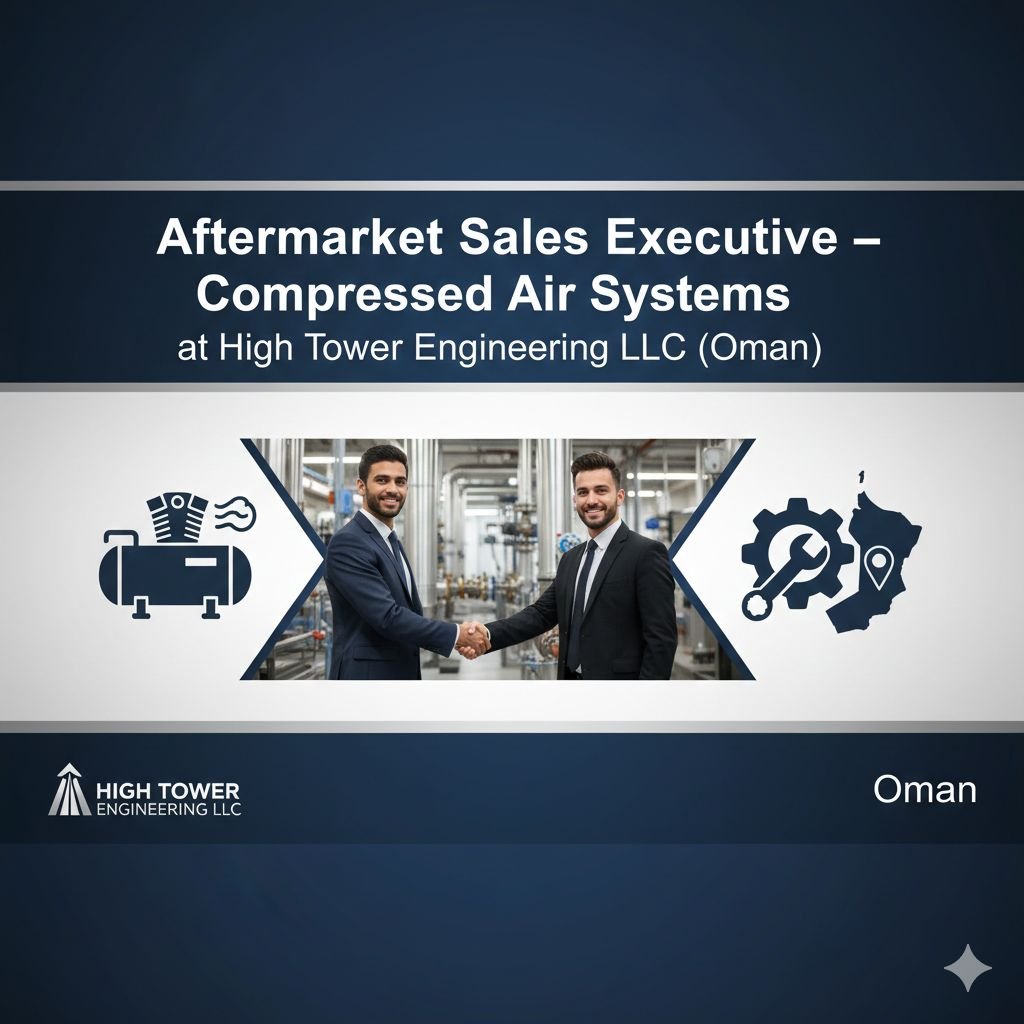 Aftermarket Sales Job in Oman - Compressed Air Systems (4+ Years Exp.)