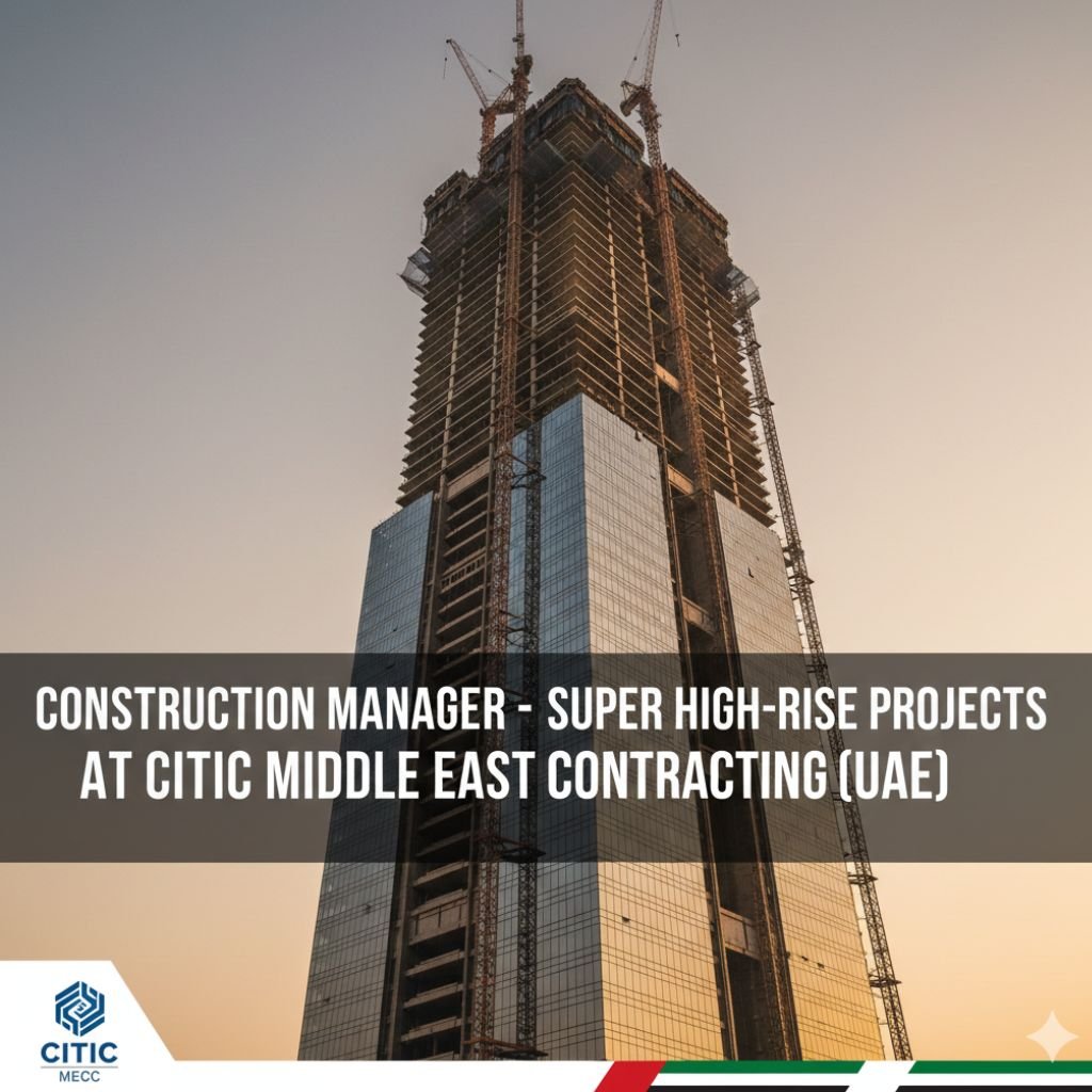 Construction Manager Jobs in Dubai - Super High-Rise Towers (5 Openings)