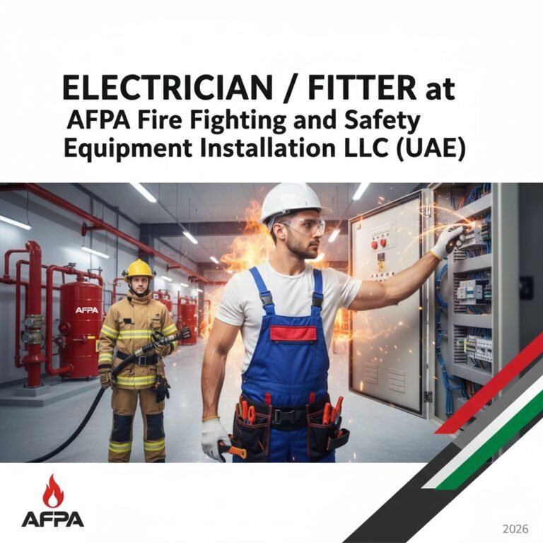 Electrician / Fitter Job in Dubai - Fire Protection Systems (AFPA)