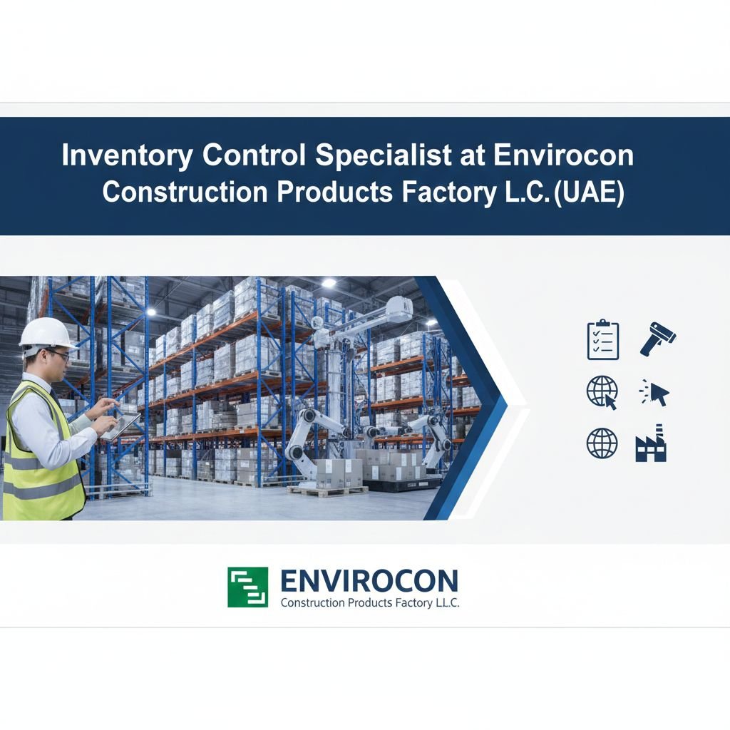 Inventory Control Specialist Job in Abu Dhabi - Construction Chemicals (Envirocon)