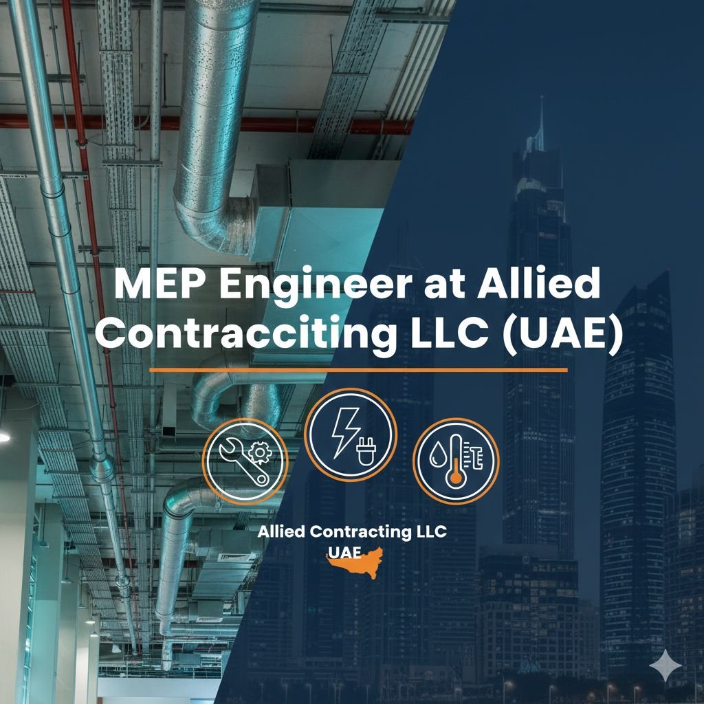 MEP Engineer Jobs in Dubai - 2 Openings, Indian Nationals (Allied Contracting)