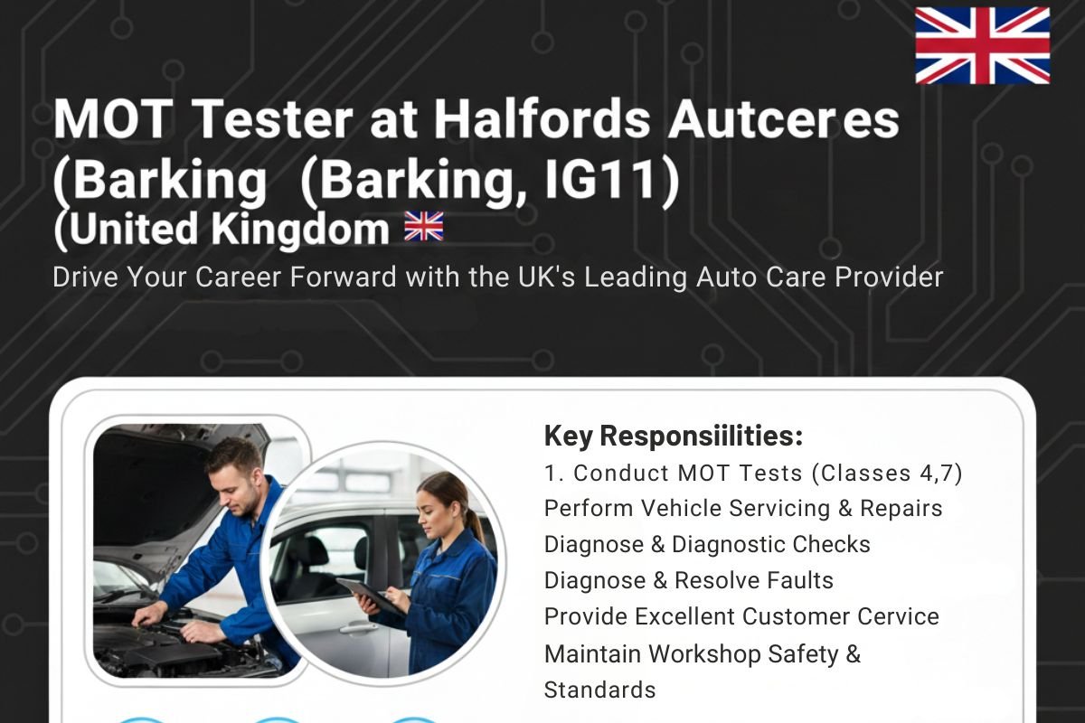 MOT Tester Job in Barking - UK