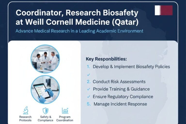 Research Biosafety Coordinator Job in Doha Qatar
