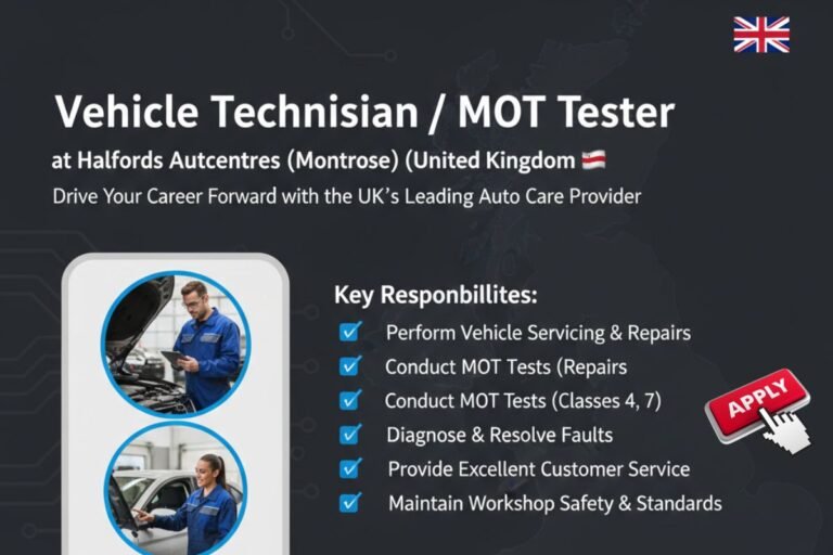 Vehicle Technician / MOT Tester Job in Montrose, UK