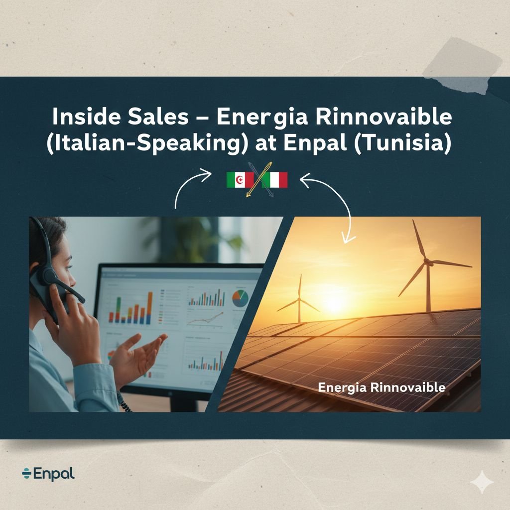 Inside Sales Job in Tunis - Italian Speaking, Renewable Energy (Enpal)