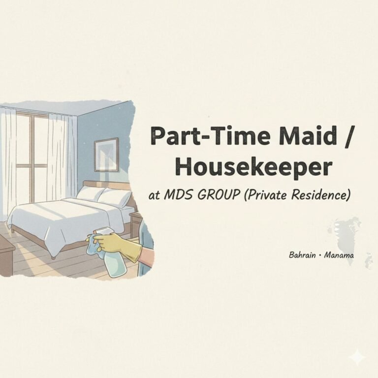 Part Time Maid Job in Manama, Bahrain - Private Residence, Live In Option